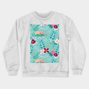 Spring floral pattern in vibrant colour combinations Crewneck Sweatshirt